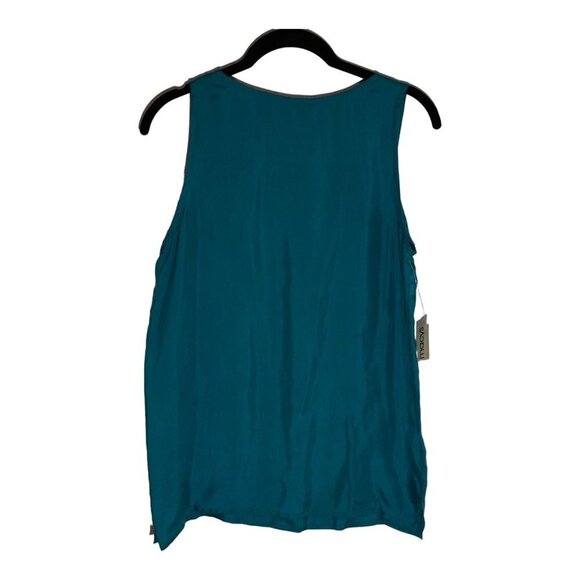 NWT Vintage‎ CLIO 100% Silk Turquoise Blouse Grunge 90s Luxe Size S - Picture 6 of 6